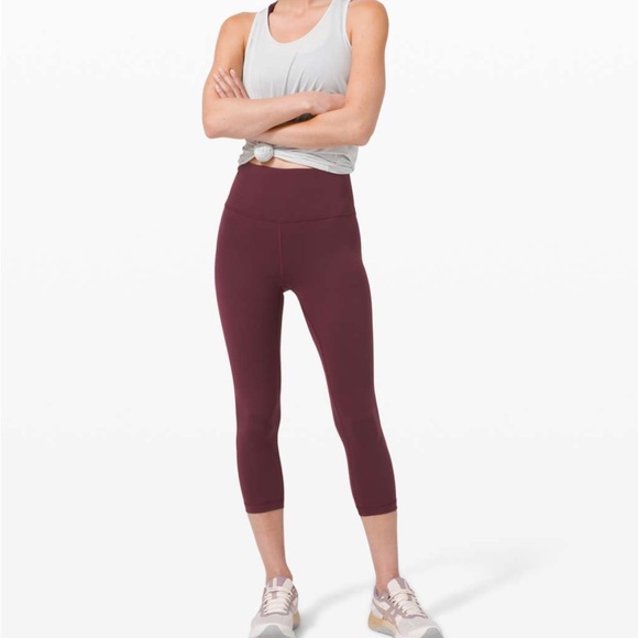 lululemon athletica Pants - Lululemon Wunder Train High-Rise Crop 21" in Cassis